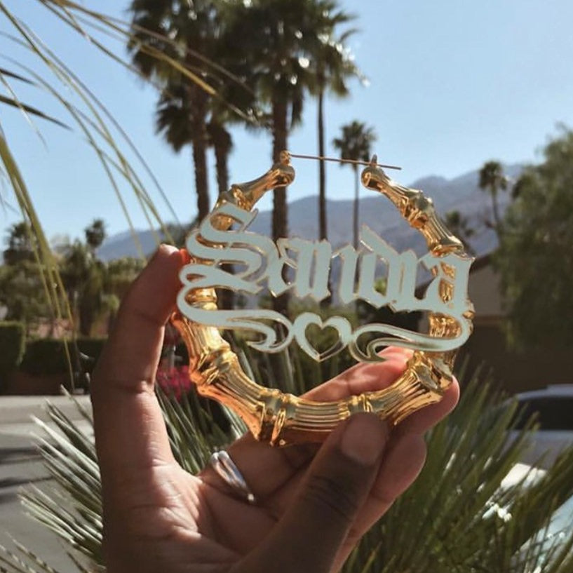 Customised Circle Bamboo Earrings – Amarachi