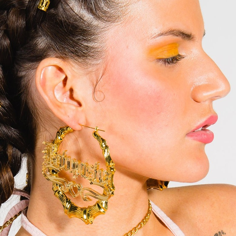 Customised Circle Bamboo Earrings – Amarachi